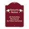 Signmission Designer Series-Security Notice All Activities Monitored By Video Cameras, 24" H, BU-1824-9754 A-DES-BU-1824-9754 - alternate 1